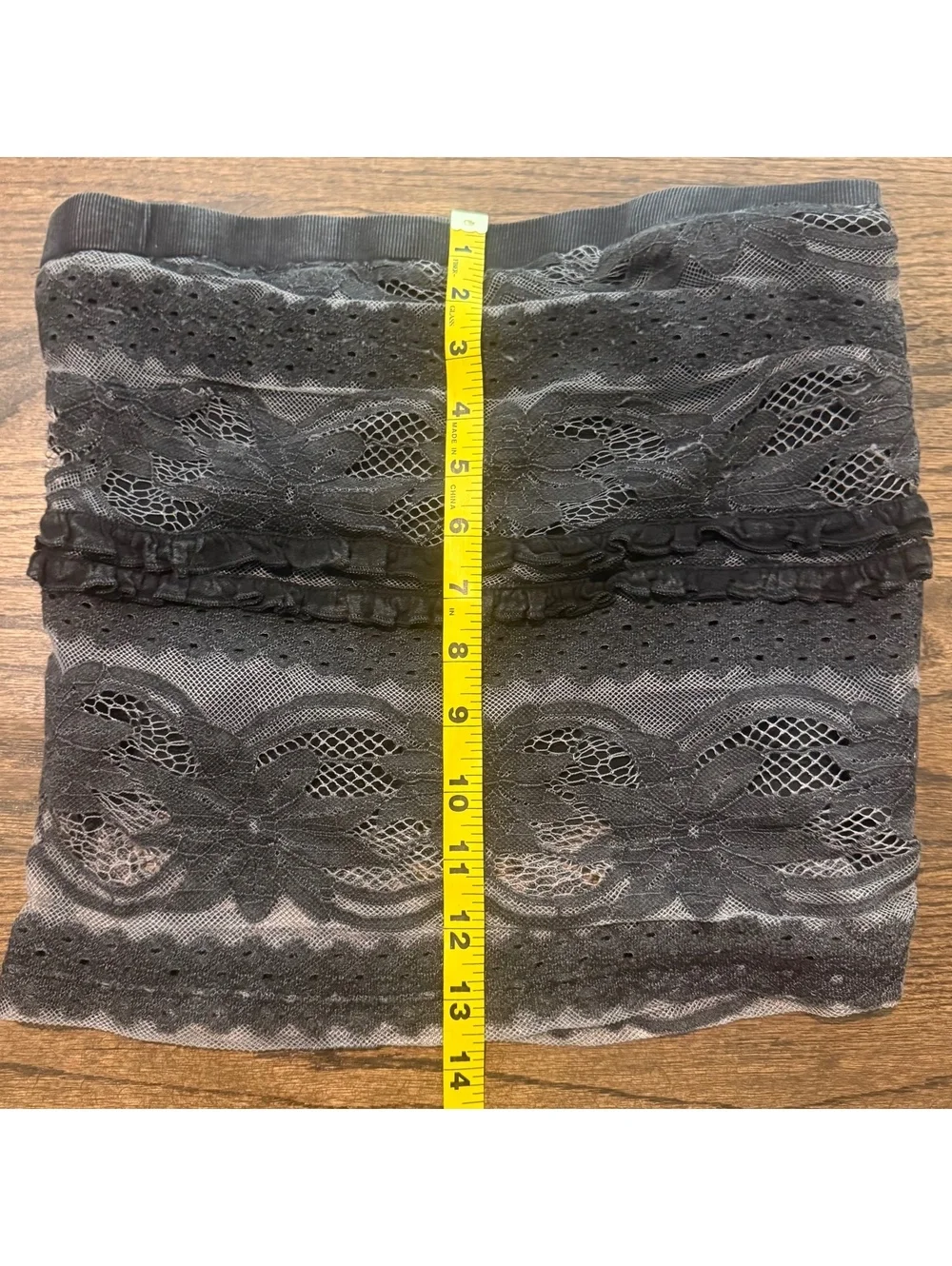 New Free People Grey Lined Lace Tube Tank Top SZ Medium